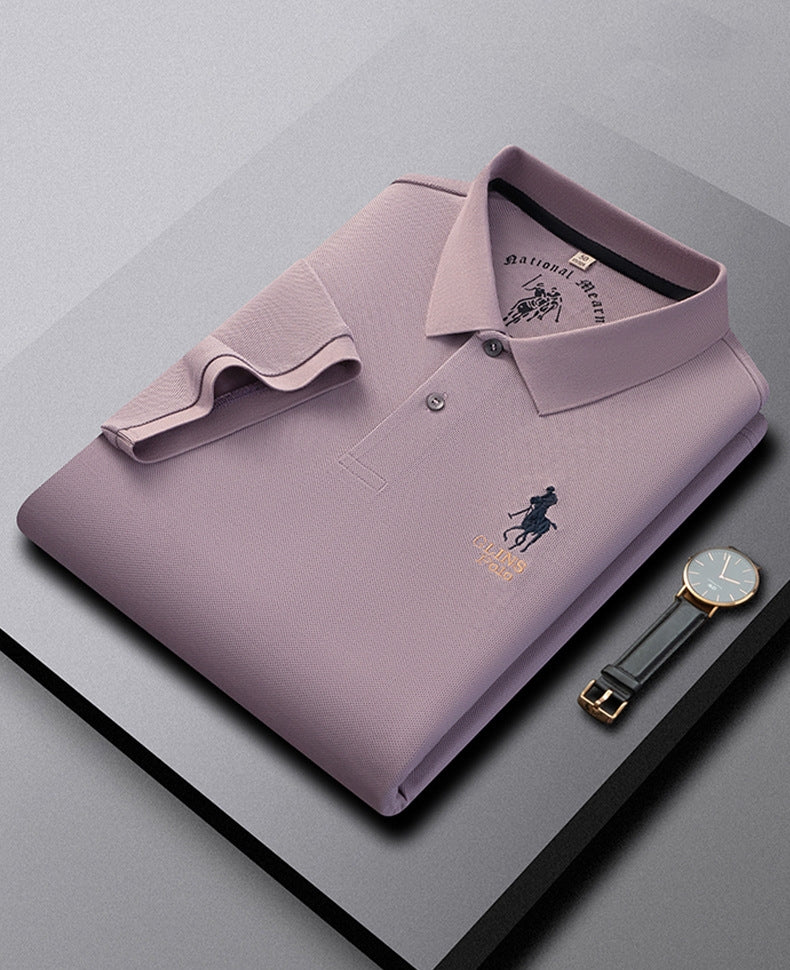 Business-Casual Mercerized Cotton Polo Shirt