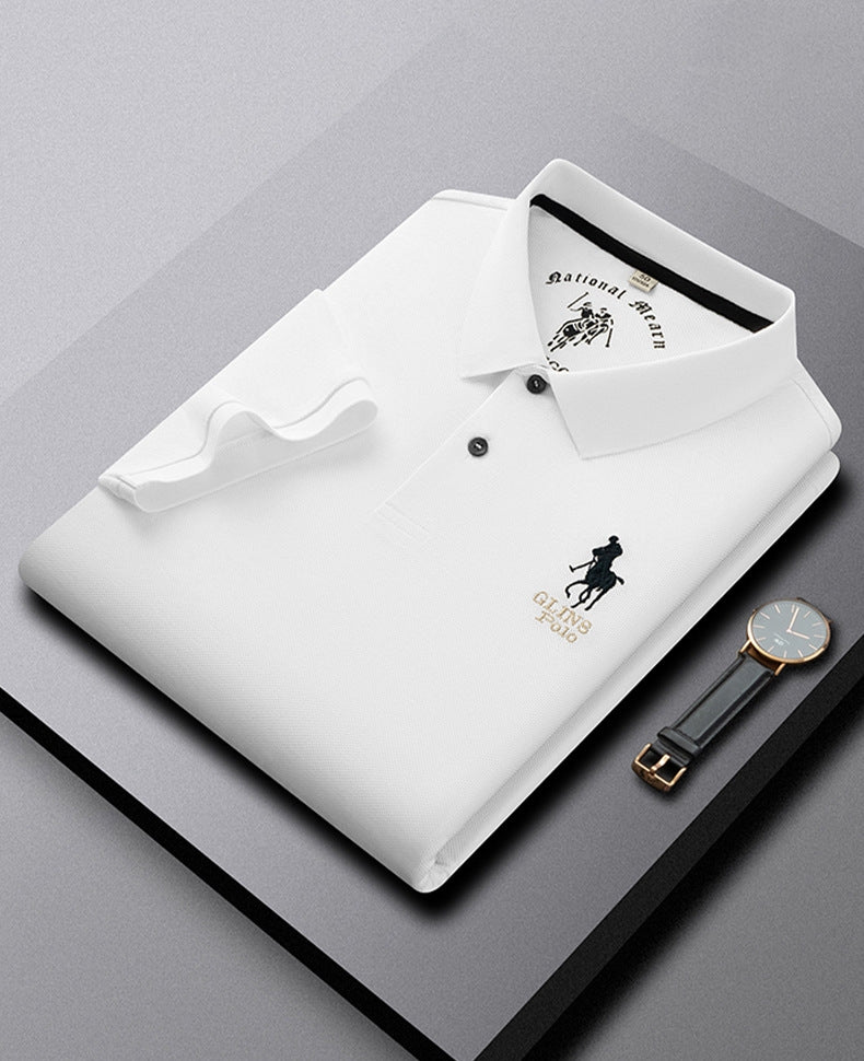 Business-Casual Mercerized Cotton Polo Shirt