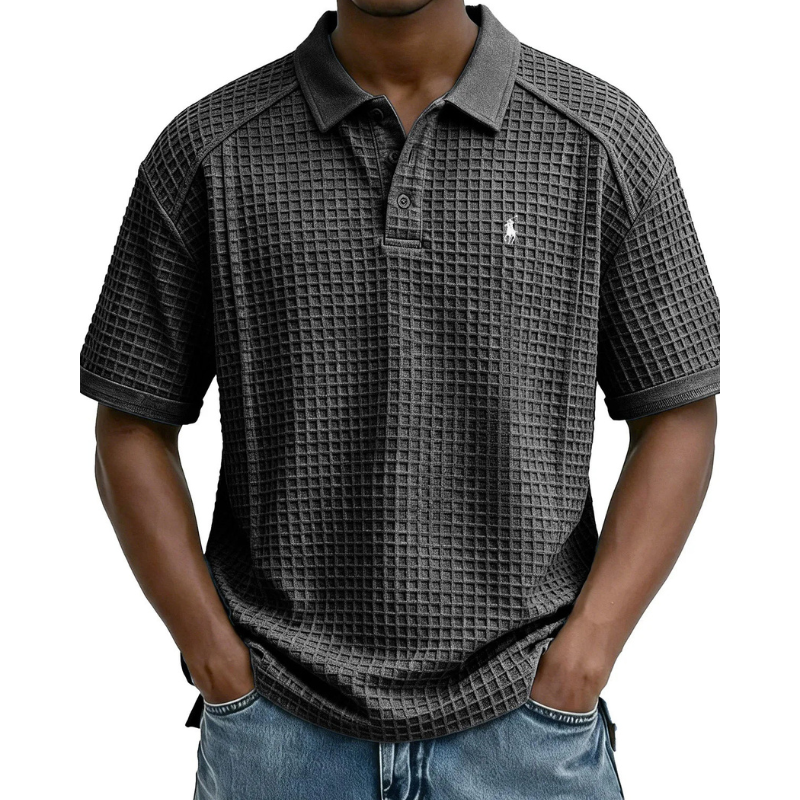 Waffle Knit Polo Shirt
