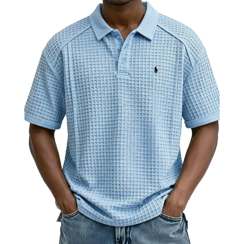Waffle Knit Polo Shirt
