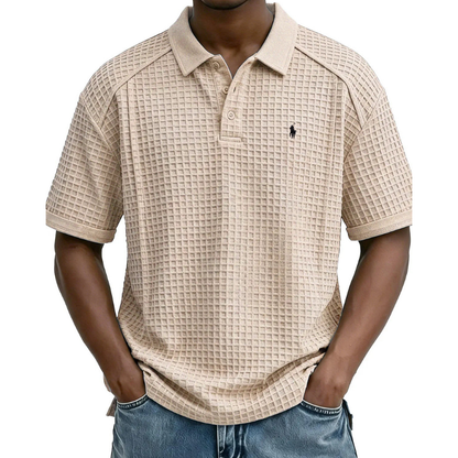 Waffle Knit Polo Shirt