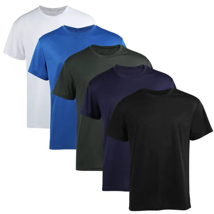 5 Pack Men's Short Sleeve Summer T-Shirts