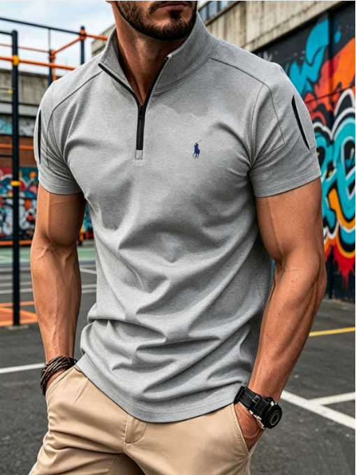 Premium Quarter-Zip Polo Shirt – Men’s Performance Fit