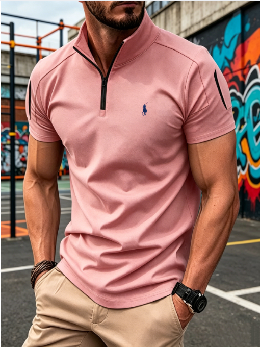 Premium Quarter-Zip Polo Shirt – Men’s Performance Fit