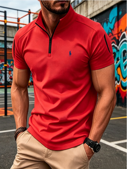 Premium Quarter-Zip Polo Shirt – Men’s Performance Fit