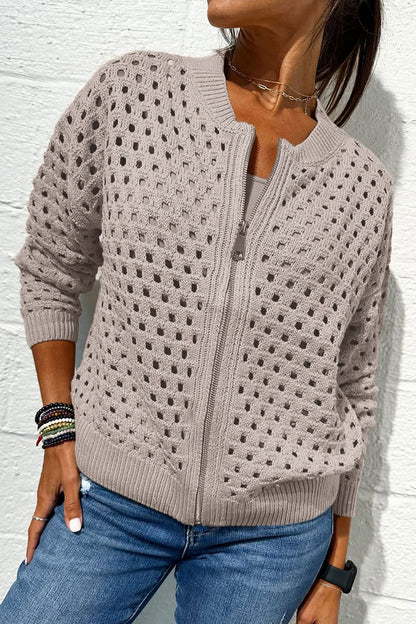 Stylish Knit Zipper Jacket