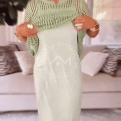 Crochet Dress Set / Including a dress and a crocheted lace top