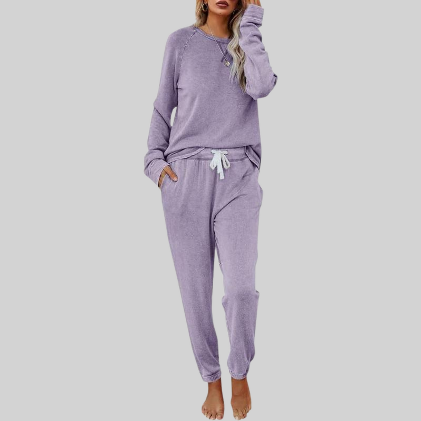 Casual Long Sleeve and Sweatpants Set