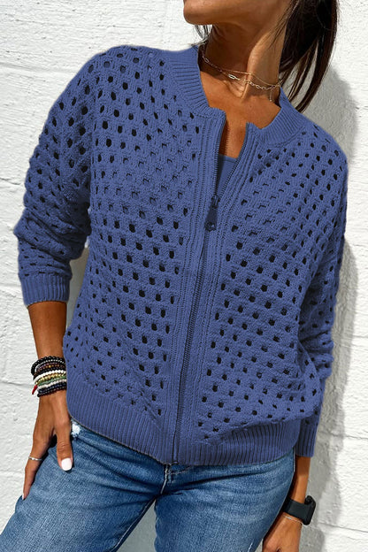 Stylish Knit Zipper Jacket