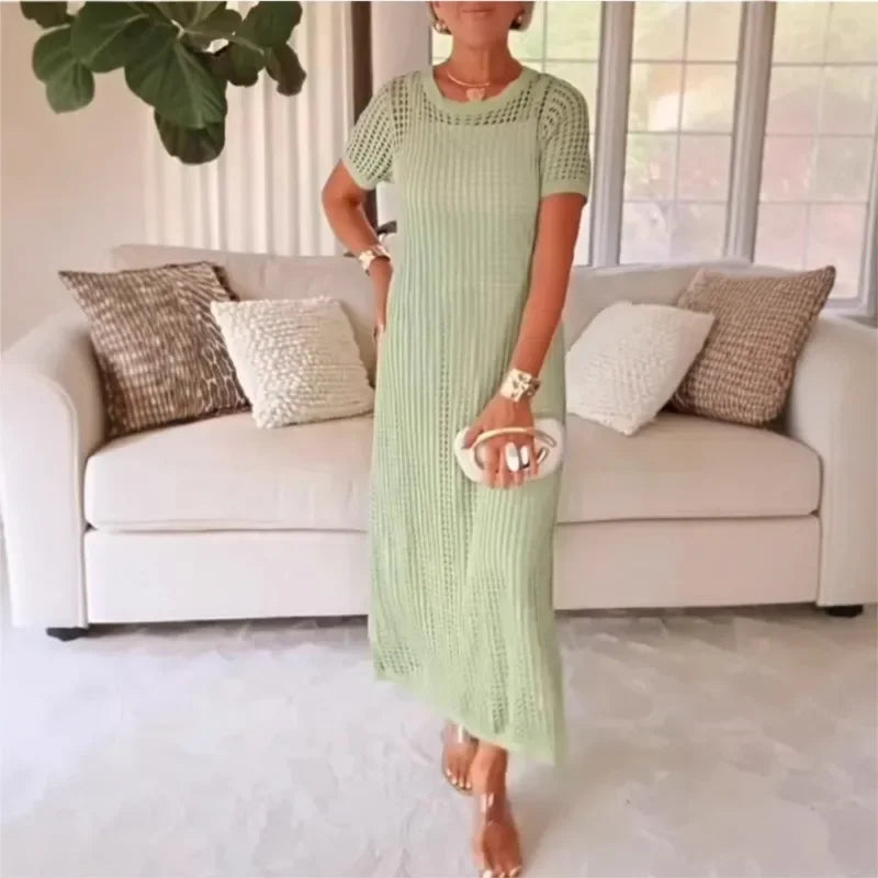 Crochet Dress Set / Including a dress and a crocheted lace top